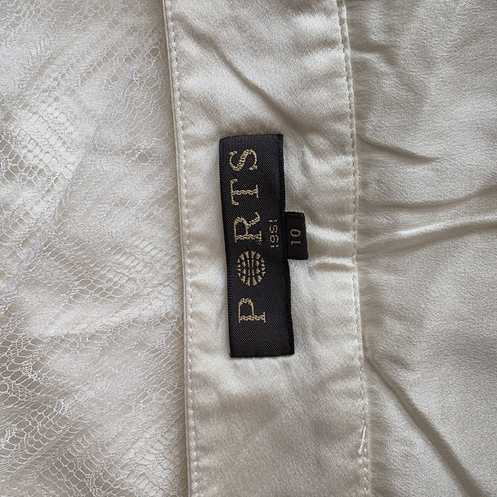 PORTS 1961 | Cream Lace & silk Mini Skirt - Women's Size 10 - Picture 5 of 6